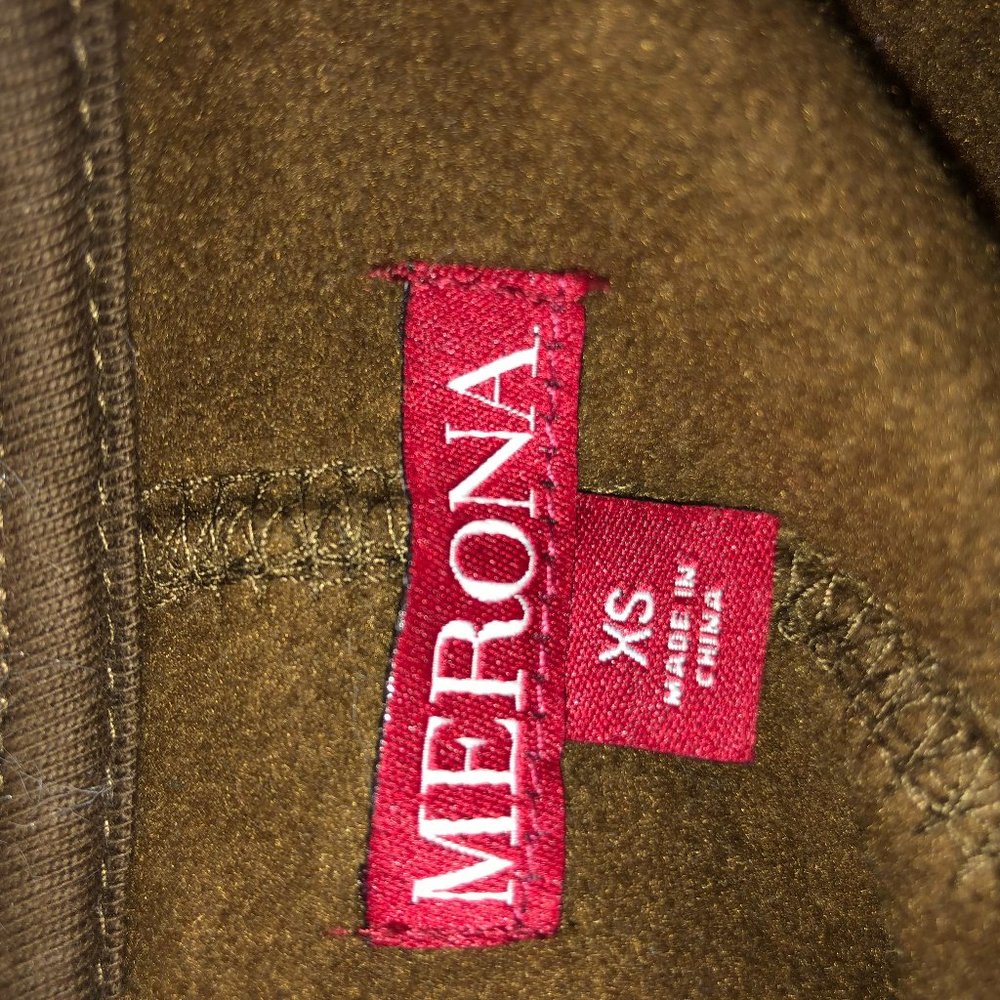 Merona Soft Knit Green Jacket w/ Faux Fur Size XS - Picture 4 of 5